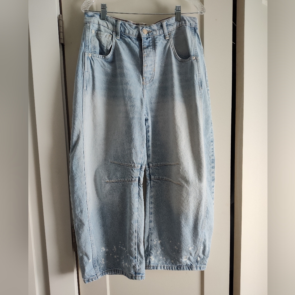 We The Free Good Luck barrel jeans, Size 28 Short, Aegean color